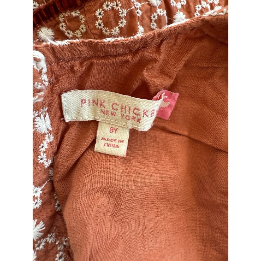 Pink chicken girls maribelle dress - orange daisy eyelet Size 8Y Prairie Cottage - Picture 7 of 8